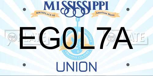 EG0L7A Mississippi License Plate