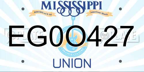 EG0O427 Mississippi License Plate