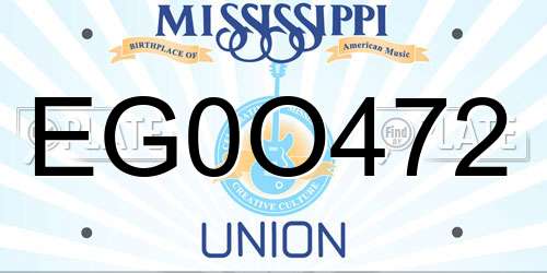 EG0O472 Mississippi License Plate