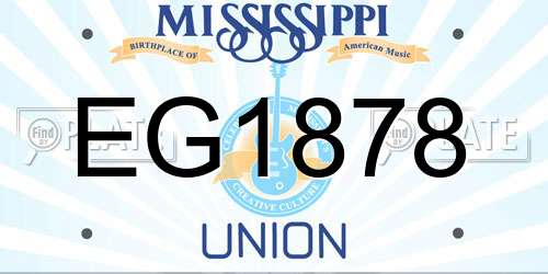 EG1878 Mississippi License Plate