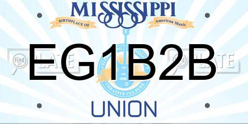 EG1B2B Mississippi License Plate