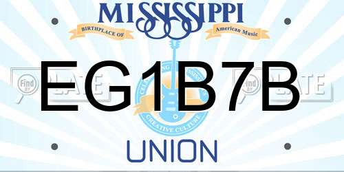 EG1B7B Mississippi License Plate