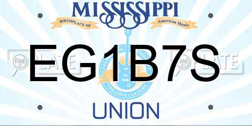 EG1B7S Mississippi License Plate