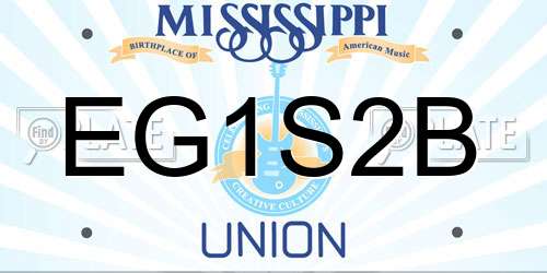 EG1S2B Mississippi License Plate