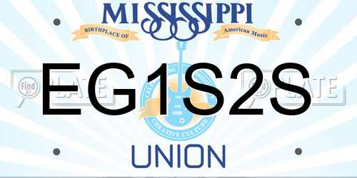EG1S2S Mississippi License Plate