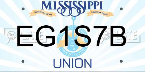EG1S7B Mississippi License Plate