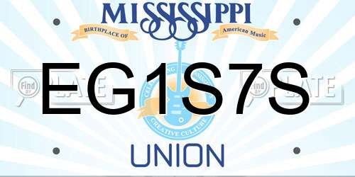 EG1S7S Mississippi License Plate