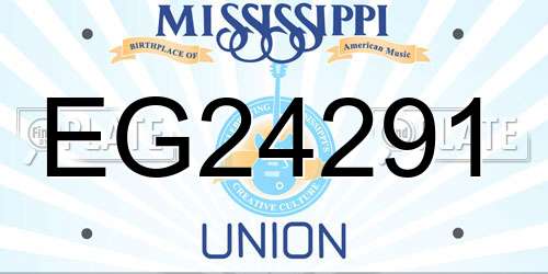 EG24291 Mississippi License Plate