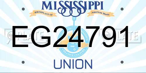 EG24791 Mississippi License Plate