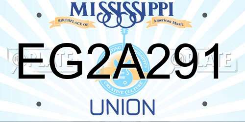 EG2A291 Mississippi License Plate