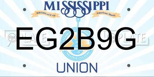 EG2B9G Mississippi License Plate