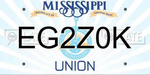 EG2Z0K Mississippi License Plate