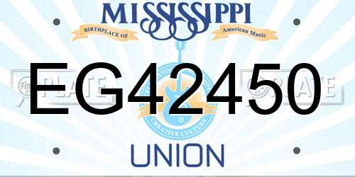 EG42450 Mississippi License Plate