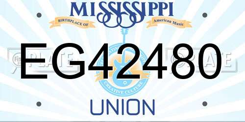 EG42480 Mississippi License Plate