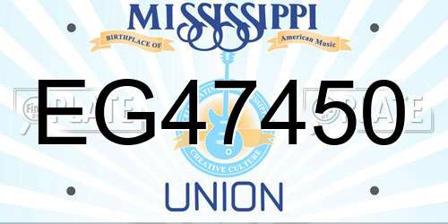 EG47450 Mississippi License Plate