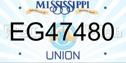 EG47480 Mississippi License Plate