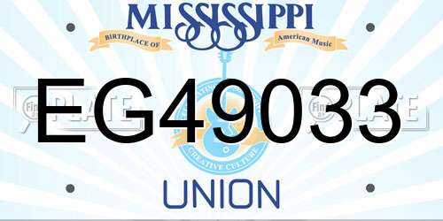 EG49033 Mississippi License Plate