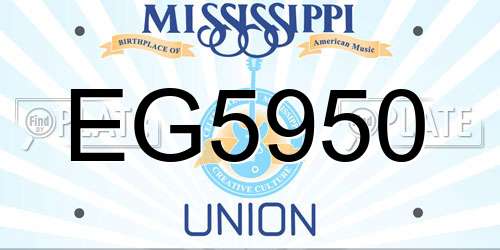 EG5950 Mississippi License Plate