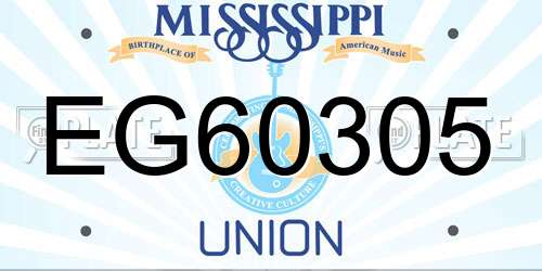 EG60305 Mississippi License Plate