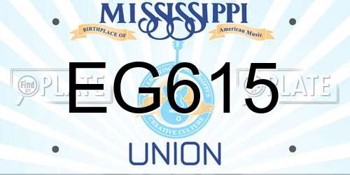 EG615 Mississippi License Plate