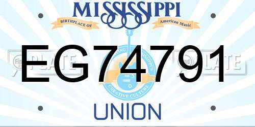 EG74791 Mississippi License Plate