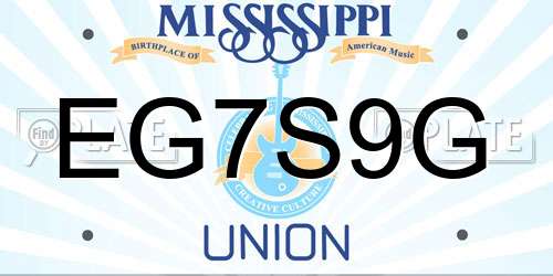 EG7S9G Mississippi License Plate