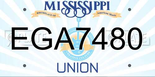 EGA7480 Mississippi License Plate