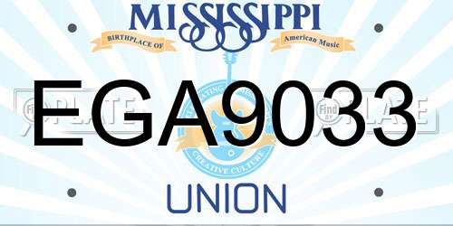 EGA9033 Mississippi License Plate