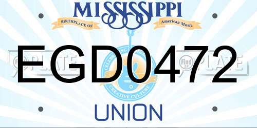 EGD0472 Mississippi License Plate