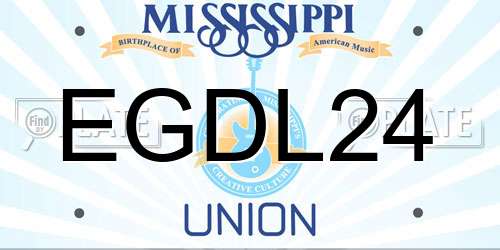 EGDL24 Mississippi License Plate