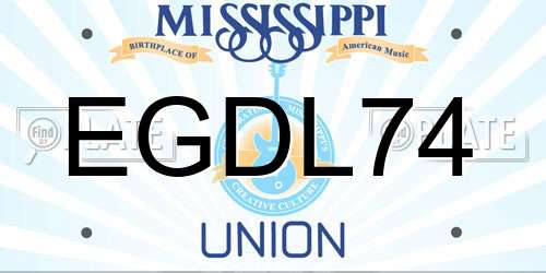 EGDL74 Mississippi License Plate