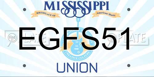 EGFS51 Mississippi License Plate