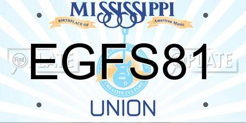 EGFS81 Mississippi License Plate