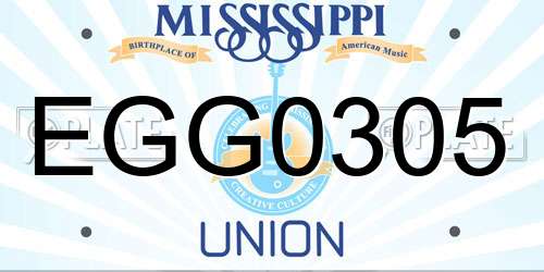 EGG0305 Mississippi License Plate