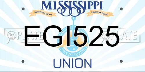 EGI525 Mississippi License Plate