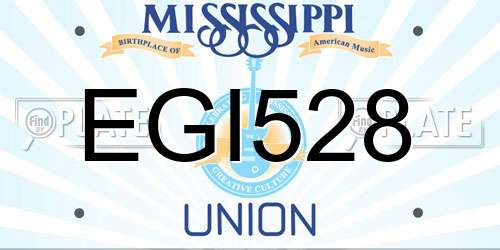 EGI528 Mississippi License Plate