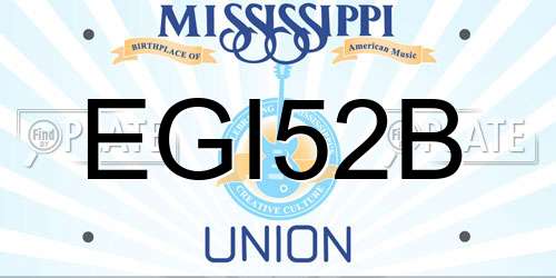 EGI52B Mississippi License Plate