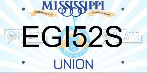 EGI52S Mississippi License Plate