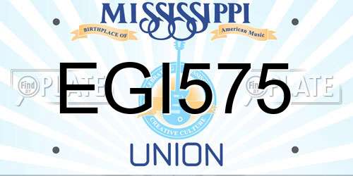 EGI575 Mississippi License Plate