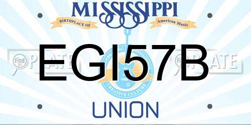 EGI57B Mississippi License Plate