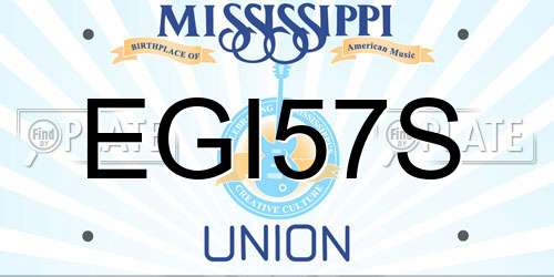EGI57S Mississippi License Plate