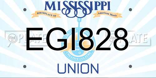 EGI828 Mississippi License Plate