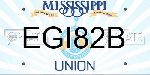 EGI82B Mississippi License Plate