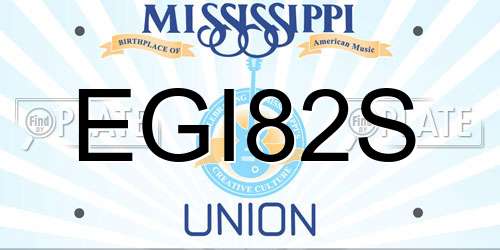 EGI82S Mississippi License Plate