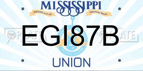 EGI87B Mississippi License Plate