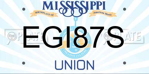 EGI87S Mississippi License Plate