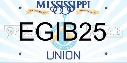 EGIB25 Mississippi License Plate