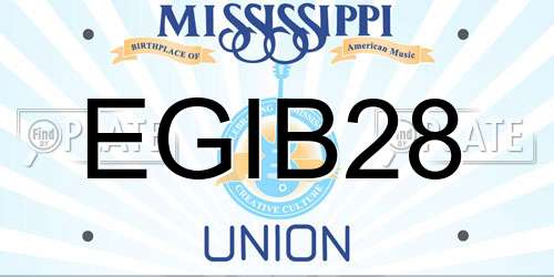 EGIB28 Mississippi License Plate