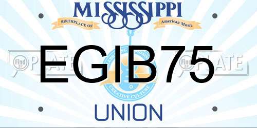 EGIB75 Mississippi License Plate