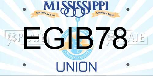 EGIB78 Mississippi License Plate
